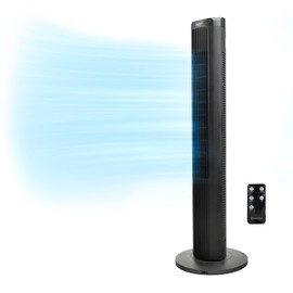 Comfort Zone Oscillating Portable Tower Fan with Remote, 40 inch, 3 Speed, Timer Function, Built-in Carry Handle, Quiet Operation, Ideal for Home, Bedroom, or Office, CZ12394