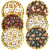 JarThenaAMCS 48Pcs Fall Paper Plates Pumpkin Maple Leaf Scalloped Disposable