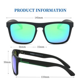 HGDGears Polarized Glasses for Men Women Driving Cycling Fishing Retro Sunglasses UV Protection B-2 Pack (Green+Black