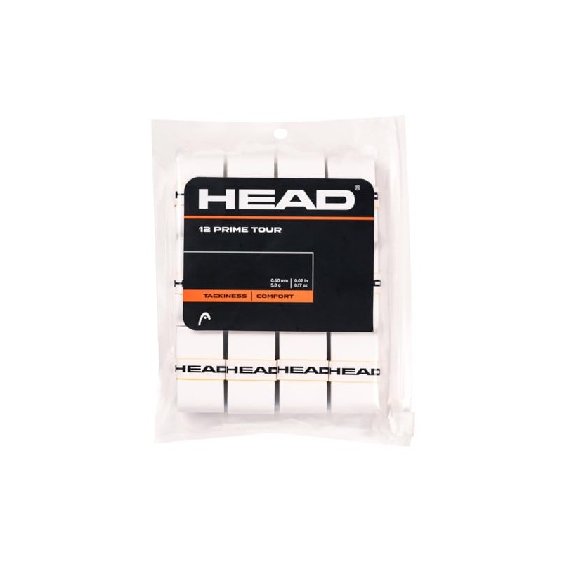 HEAD Unisex Adult 12 Prime Tour Tennis Grip Tape, White,