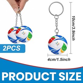 Ball Keychain Set 1.5-Inch - Miniature 3D Football Backpack Charm, Sports Fan Key Ring Accessories Pack, Team Souvenir Gifts for Men Boys