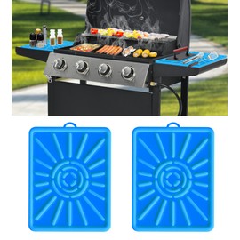 Grill Mat, Side Shelf Mat for Blackstone, Silicone Grill Pad for Outdoor Grill Kitchen Counter, Food Grade Griddle Mat, BBQ Grill Mats, Baking Mats, Grill Prep Trays, Hot Pads (2 Pack, Blue)