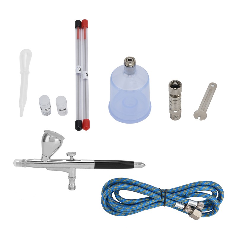 G1/8 Airbrush Kit Spray Gun with Spray Pot Nozzles Needle