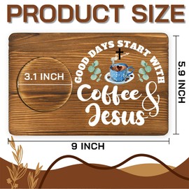 Funny Coffee Lover Gifts for Men Women Funny Christian Decor Breakfast Lunch Time Coffee Serving Board Wood Coffee Treat Board Holder Tray for Home Farmhouse Office Dining Room