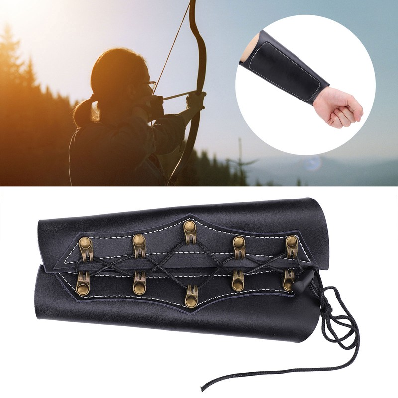 Archery Arm Guard Faux Leather Adjustable Arms Guard Protection Safety