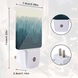 Misty Forest Night Light,Night Lights Plug into Wall with Dusk to Dawn Sensor,Lamp for Bedroom Bathroom Hallway Nightlight for Women Girls