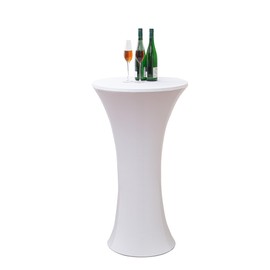 FANTELOO 24x43 Inch Stretch Cocktail Table Cover Fitted Cocktail Table Cloth Spandex Cocktail Table Top Cover for Bar Wedding Party Outdoor Activity White