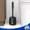 MR.SIGA Cepillo para Inodoro con Soporte, Mango Largo, Negro, Paquete