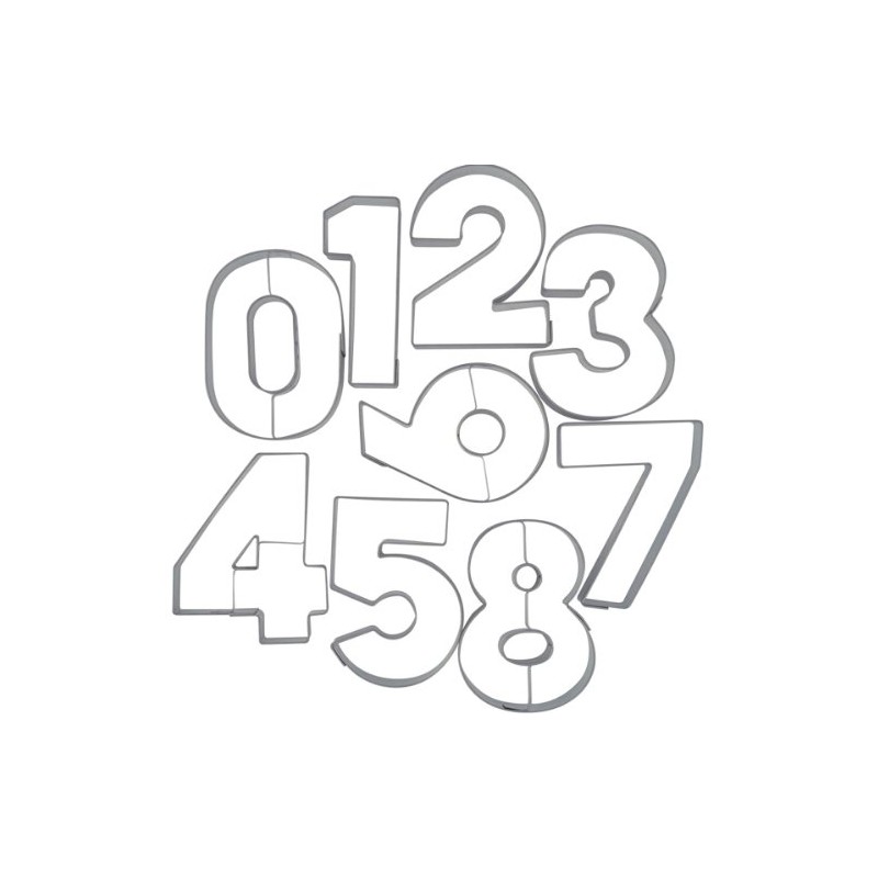 Städter 113299 Number Cutters Set of 9 Stainless Steel