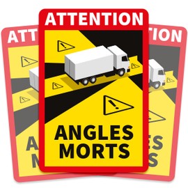 Set of 3 Truck Stickers Blind Spot (17 x 25 cm) – Blind Spot Sticker Lorry Mandatory for France – Angles Morts Motorhome and Truck Sticker