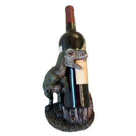 Top Brass T-Rex Wine Bottle Holder – Decorative Funny Dinosaur Display – Jurassic Wine Guardian