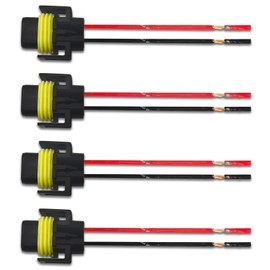 HAOBO 4PCS 9005 9006 9012 H11 H8 881 Female Adapter Wiring Harness Sockets Wire, Car Lampholder Wire for Headlights and Fog Lights, Headlamp Fog Light Harness Connector Replacement