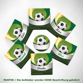 JuNa-Experten 24 Stickers Football Green for Gift Wrapping / Stickers for Packaging of Party Bags / Children's Birthday Parties / Party Decoration
