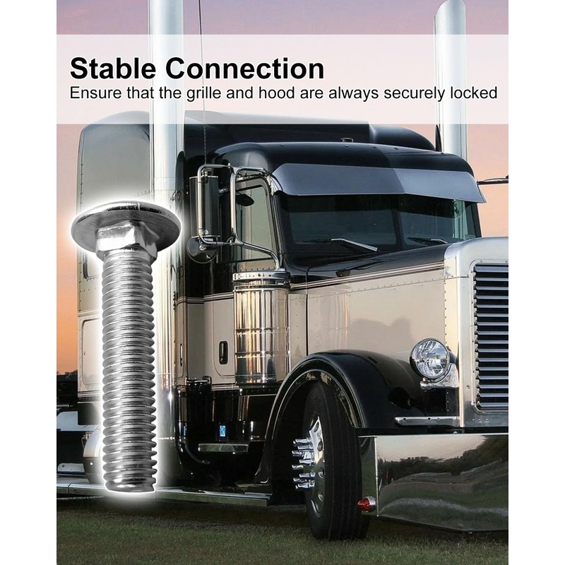 Vaticas 120PCS Stainless Steel Bolt with Nut Fit for Peterbilt