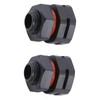 2Pcs Black Dustproof Waterproof IP68 Breather Screw Air Vent, M12x1.5
