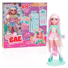 Just Play Style Bae Kiki Doll Playset with Fashion Stickers and Accessories for Girls