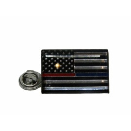 Flagline USA American Thin Red Blue Line 1st Reponders Bike Friendship Hat Cap lapel Pin