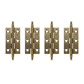 Quluxe 2" Door Hinges, Square Hinge, Antique Brass Hinges for Cabinet Doors Dresser Drawer Closet with Screws- Bronze (Pack of 4)
