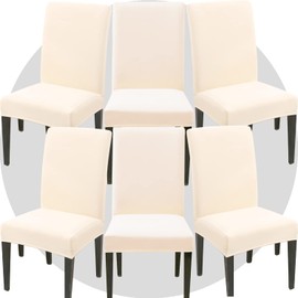 NDMMSO Dining Room Chair Covers Set of 6 Super Fit Stretch Removable Washable Dining Chair Protector Cover Seat Slipcover for Hotel, Dining Room, Ceremony, Banquet Wedding Party(blackish green)