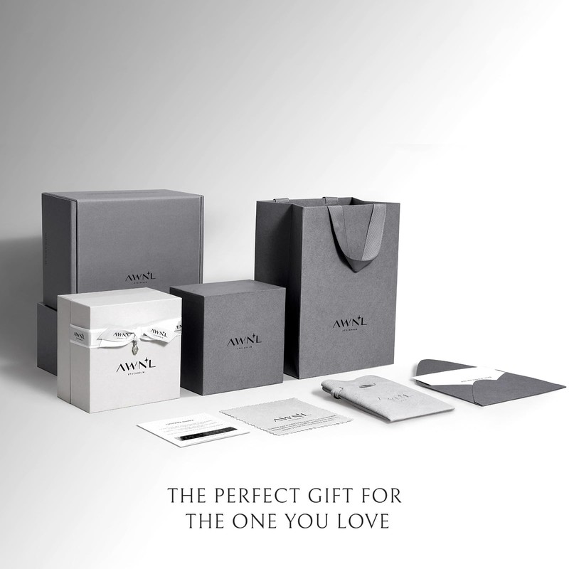 AWNL Men's Bracelet, Silver, K18 Gold Plated, 0.4 inch (10