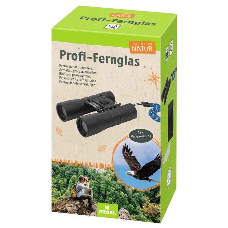 moses. Expedition Natur Professional Binoculars, Kids Binoculars with 12x Magnification,