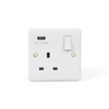 Lieber Silk White 1 Gang Single USB Plug Socket -