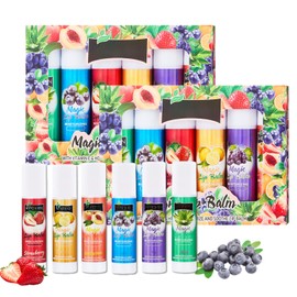 12Pack Tinted Lip Balm Set,Fruit Flavor Natural Lip Balm,Chapstick Sticks for Dry Cracked Lips Repair,All-Day Moisturizing Natural Lips Sticks LipCare Multipack