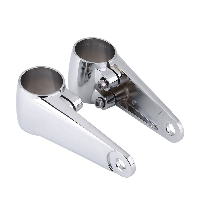Chrome Motorcycle Headlight Side Mounting Front Fork Bracket for 35mm‑41mm
