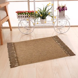 Fixseed Small Outdoor Rug 2 x 3 Feet Cotton Rugs with Tassels Hand Woven Area Rugs for Entryway Living Room Kitchen Bedroom Door Mats Carpets