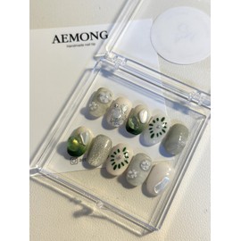 Aemong: Daisy Objet Nail Tip - Long Square / Aemong : 데이지 오브제 네일팁 - 롱스퀘어