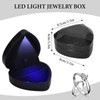 Homirty Heart Shape Ring Box with LED Light, Jewelry Display