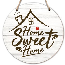Home Sweet Home Wooden Hanging Sign, Welcome Sign Front Door Decor, Farmhouse Wall Sign For Front Door, Rustic Welcome Sign Decoration For Home Office Porch Garden Yard -12