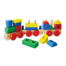 Melissa & Doug Stacking Train - Classic Wooden Toddler Toy (18 pcs)