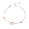 WINNICACA Butterfly Rose Gold/White Opal Anklet S925 Sterling Silver Jewellery