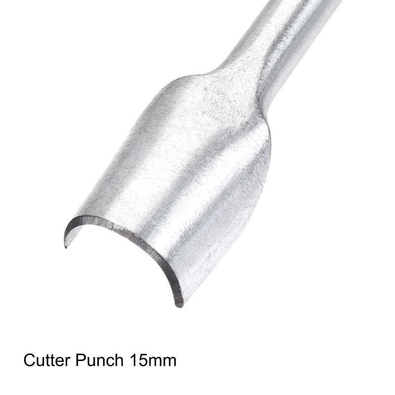 sourcing map Half-Round Shaped Leather Cutter Punch 15mm Strap End