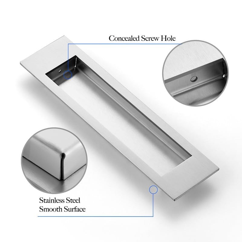 Ravinte 1 Pack Brushed Nickel Sliding Closet Door Handles Silver