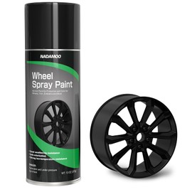 NADAMOO Aluminum Wheel Spray Paint, Car Rim Aerosol Paint for Recolor and Protection of Metal Surface, Semi-gloss Black, 1 Can, 13 Oz