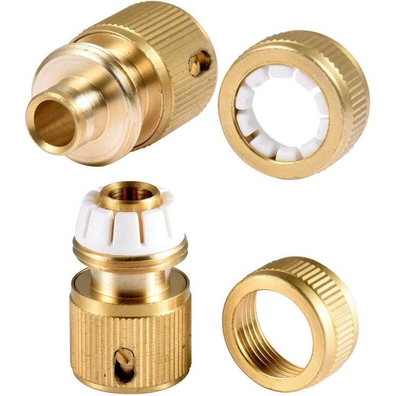 Garden Hose Adapter, Brass Quick Coupling 1/2 Inch Hose Coupling