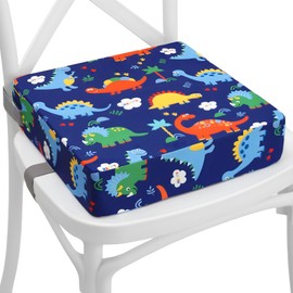 Child Booster Seat Booster Seat Child 32 x 32 x 8 cm - Seat Cushion for Toddlers Dining Table Chair Cushion and Baby Seat Dino Blue