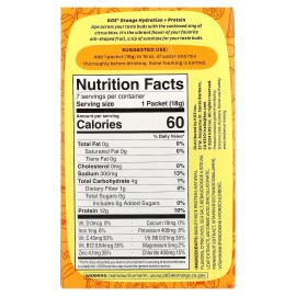 KOS Hydration + Protein, Refreshing Drink Mix, Orange , 7 Packets, 0.65 oz (18 g)
