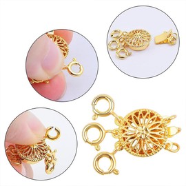 Necklace Layering Clasps，Multi-Strand Necklace Clasps, Gold and Silver Connectors for Layered Look (4pcs | Gold Silver)