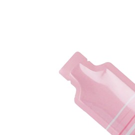 QQ Studio Pack of 100 Color Aluminum Mylar Single-Use Dispenser Tip Open Bottom Heat Seal Sample Pouch (2" x 4.3", Pink w/White & Pink Stripes)