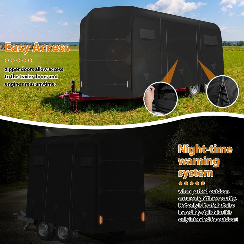 Kistrba 14-16FT Horse Trailer Cover for Most 2-Horse Trailers