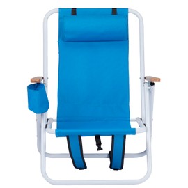 2 Pack Folding Beach Chair,4 Position Portable Backpack Foldable Camping Chair with Armrests & Cup Holder,Portable Lawn Chair,Reclining Chairs for Yard Beach Lawn Garden Dining