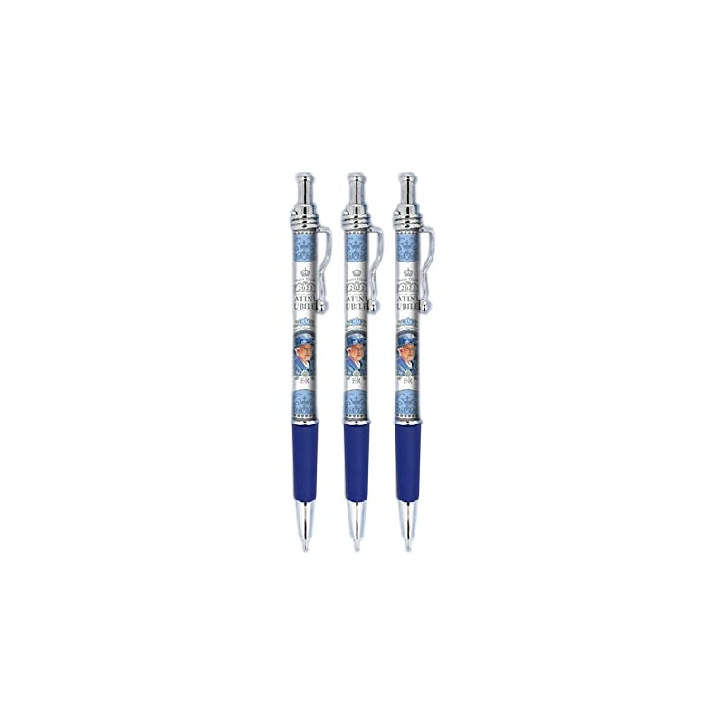 3X Queen Elizabeth II Platinum Jubilee Ballpoint Pens Commemorative Memorabilia
