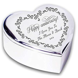Chris Bag Of Goodies Happy Anniversary I Love You To The Moon And Back Silver Trinket Box Romantic Novelty Keepsake Gifts Idea For Her Wife Wedding