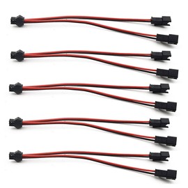 Vrabocry 5pcs 15 cm 2pin SM Splitter JST Connector 1 to 2 Male and Female for 5630 3528 5050 One Colour LED Strip