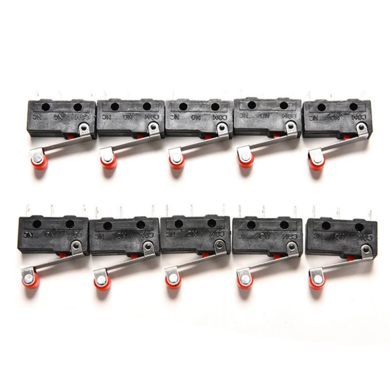 Unbranded 10x Micro Switches Roller Lever Handle Spring 3-Pin AC