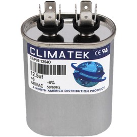 ClimaTek Oval Capacitor - fits Amana # CAP125000370LA | 12.5 uf MFD 370/440 Volt VAC