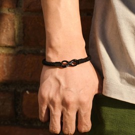 IVELECT Men's Bracelet for Dad Gifts Men's Leather Bracelet Infinite Symbol is for Father's Day to Daddy The Most Ideal Birthday Christmas Gifts (PAPA)